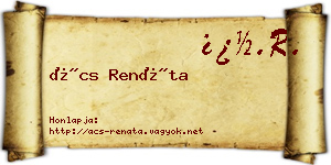Ács Renáta névjegykártya